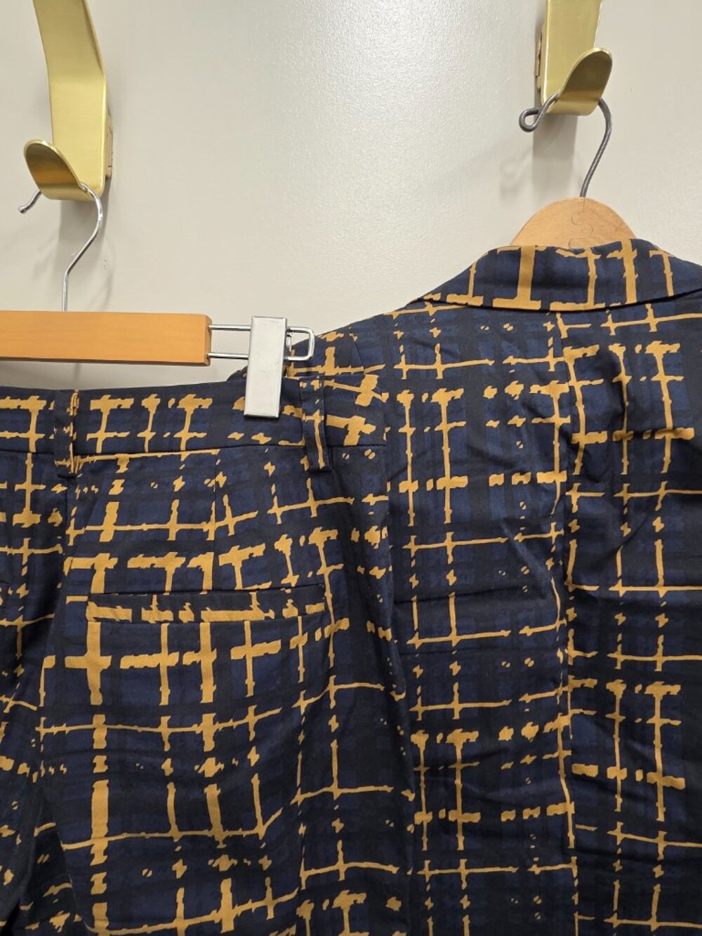 NU Denmark Navy and Gold Print Two Piece Suit - Picture 5 of 14